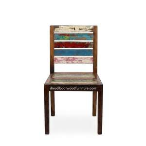 Handcrafted <b>Rustic</b> <b>Dining</b> <b>Chair</b> Reclaimed Boat Wood Eco-Friendly Original Color Indoor Outdoor Resort Home Villa Furniture - Product Image 1