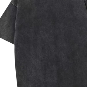 Camiseta Oversize de Manga Corta con Cuello Redondo, Lavado Ácido, Estilo Urbano, con Logo Frontal Personalizado, Efecto Vintage, 220g, Lisa, OEM - Product Image 5