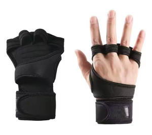 Breathable Gym <b>Gloves</b> Wrist Length Sports Training Half Finger Black Polyester Comfortable Fit - Product Image 6