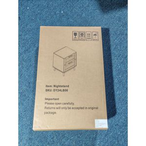 2 Faux Rattan Decorated Drawers Wood Accent Nightstand Bedside <b>Table</b> with <b>Storage</b> <b>Side</b> <b>Table</b> by the Bed - Product Image 4