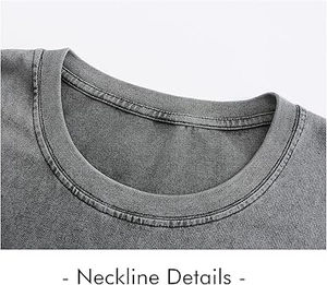 Camisetas Personalizadas con Cuello Redondo y Hombros Caídos, Lavado Ácido, 100% Algodón Jersey, Tallas Grandes, Camisetas Personalizadas para Hombre - Product Image 3