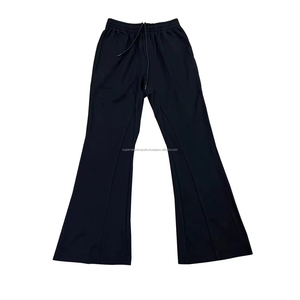 2024 High Quality 420 Gsm Custom Straight Wide Leg 100% Cotton Pants <b>Trousers</b> <b>Elastic</b> Waist Blank Plain Flare Sweat Pant for <b>Men</b> - Product Image 5