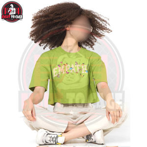 Camiseta Corta Personalizada con Logotipo para Mujer, Cuello Redondo, Diseño Gráfico, Color Verde Lima, Manga Corta, Estilo Holgado - Product Image 3