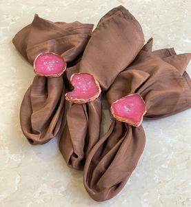 Nouvel Anneau de Serviette en Résine Rose de Qualité Supérieure, Décoration de Table Élégante et Originale pour Dîner - Product Image 1