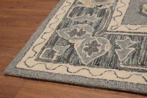Tapis moderne abstrait en laine tuftée à la main, 12 mm d'épaisseur, poils moyens, écologique, antidérapant, ignifuge, rectangulaire - Product Image 5