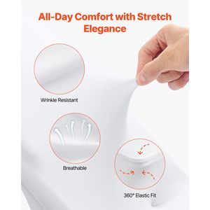 150 Pezzi Coprisedia Bianchi in Poliestere Spandex Leggeri con Fronte Piatto per Decorazione Sedie da Matrimonio, Feste, Banchetti - Product Image 3