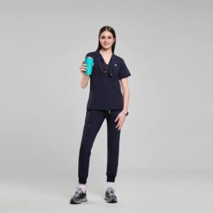 High Quality OEM Hospital Medical Custom Logo 2 Piece Unisex Nursing <b>Scrub</b> Jogger Sets Uniform 65% Cotton 35% - Product Image 4