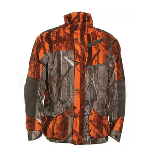 Veste de chasse d'extérieur camouflage à imprimé frontal, softshell imperméable unisexe à manches longues pour l'hiver - Product Image 1
