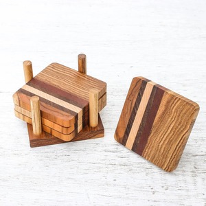 Sous-verres élégants en bois naturel, réutilisables, résistants à la chaleur, pour cuisine et café, au meilleur prix - Product Image 1