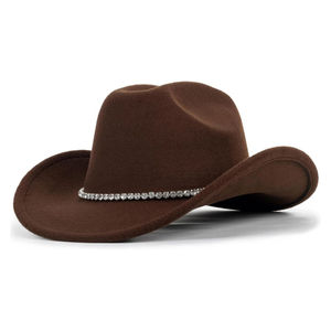 <b>Cowboy</b> Fedora Hat for Unisex Adult Winter Outdoor Party Casual Classic Roll-Up with Buckle <b>Belt</b> Four Seasons Use Leather - Product Image 5
