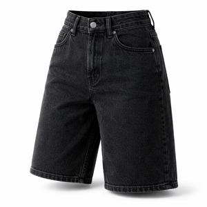 Shorts de Mezclilla Largos y Holgados al por Mayor para Mujer - Opciones Personalizadas de Proveedor Directo de Fábrica - Product Image 3