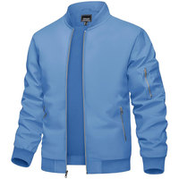 Blouson Bomber Premium Homme Enduit Col Montant Taille Personnalisée OEM Haute Qualité Imperméable Coupe-Vent Expédition Mondiale