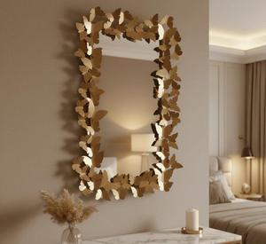 Rectangular Metal Wall <b>Mirror</b> With Butterfly Design Bohemian Decorative Framed <b>Mirror</b> For Home Interior - Product Image 1