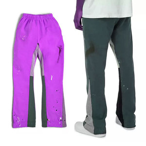 Pantalon de survêtement OEM en molleton bouclette de coton épais, style jogger évasé et ample, avec effet éclaboussures de peinture personnalisées, pour hommes - Product Image 3