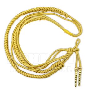 Decorative Customized Gold <b>Braided</b> Metallic <b>Cord</b> 16 Strand Coated Aiguillettes for Garment Use Luxury Style Round Shape - Product Image 1