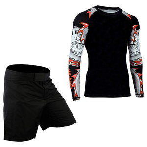 Men's Red Black Full Sleeve Rash Guard Set Quick Dry <b>Athletic</b> Training Kit Sublimation Printed Sport Wear - Product Image 5