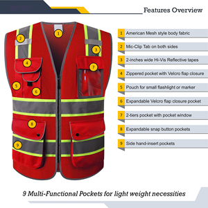 Lightweight Mesh Safety Vest High Visibility Reflective Apparel For Outdoor Utility <b>Workers</b> Building Site Security Uniform - Product Image 4