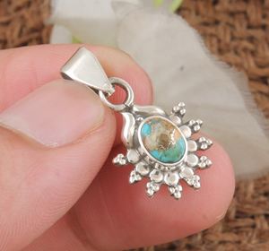 Colgante de Turquesa y Cobre Natural Vintage al por Mayor, Fabricante de Joyería de Plata de Ley 925, Precio de Fábrica al por Mayor - Product Image 5
