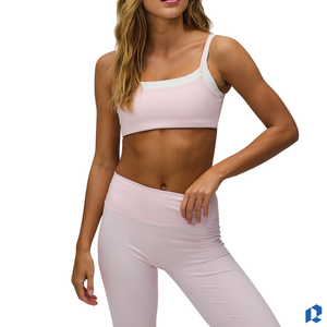 Soutien-gorge de sport rose sans coutures à col carré pour femme, grande taille, bretelles spaghetti, maintien moyen, respirant, extensible dans les quatre sens, idéal pour le yoga - Product Image 3