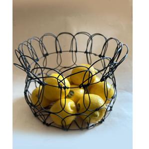 Panier à fruits en métal de style moderne, fait main, nouvelle arrivée, couleur noire, pour le rangement des légumes, en fil de fer, à prix abordables - Product Image 1