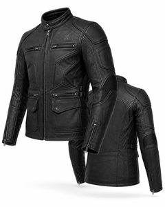 Chaqueta de Motocicleta de Cuero para Turismo de Aventura |   Negro Marrón Carbón |   Fabricante OEM ODM |   Diseño de Calidad Premium |   Ropa de Carreras - Product Image 6