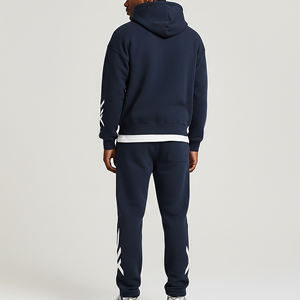 Wholesale Affordable Price Streetwear Zipper 100% Cotton French Terry Zip up Tracksuit Breathable Heavyweight Crop Sweatsuit - Product Image 3