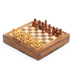 Tablero de Ajedrez de madera personalizado hecho a mano de India Juego al por mayor a granel para niños para jugar y aprender - Product Image 1