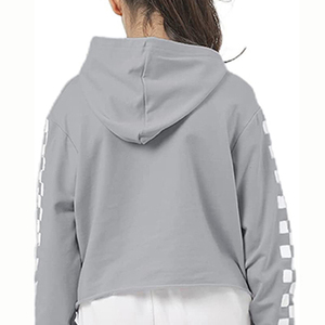 Sudadera Corta Gris para Mujer, Informal, de Invierno, de Manga Larga, Tejida, 100% Algodón, Transpirable, de Secado Rápido, con Forro - Product Image 3