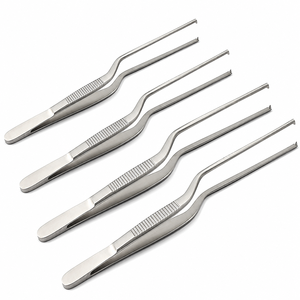Pinces chirurgicales en acier inoxydable à pointe courbée, certifiées CE Classe I, instrument manuel pour salle d'opération - Product Image 1