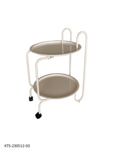 Carrito Metálico de Dos Niveles para Interiores, Tipo Piso, Minimalista, Multifuncional, Móvil, para Sala de Estar - Product Image 2