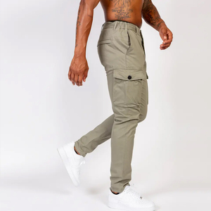 Pantalon cargo jogger pour homme CAUSTIC INTERNATIONAL, vert olive, toile anti-plis, taille mi-élastique, plusieurs poches, cordon de serrage - Product Image 3