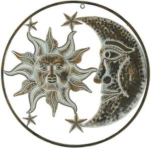 Escultura Metálica 3D Retro con Diseño de Sol para Decoración de Pared Exterior, para Hogar, Dormitorio, Jardín o Terraza - Product Image 1