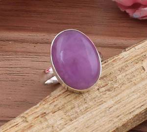 แหวนเงินแท้ 925 ประดับพลอยลาเวนเดอร์ธรรมชาติ งานแฮนด์เมด สไตล์โบฮีเมียน สำหรับผู้หญิง แหวนเรียบหรู แหวนแต่งงาน แหวนสำหรับงานปาร์ตี้ สำหรับทั้งผู้หญิงและผู้ชาย - Product Image 2