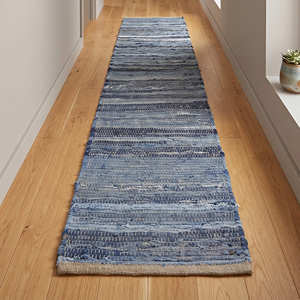 2.5' x 10' Colorful Recycled Cotton Hallway <b>Runner</b> with Fringe for Entryway Bohemian Cottage & Eclectic Home - Product Image 6