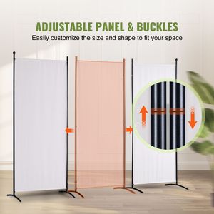 "3-Panel Folding Fabric Room Divider for Office & Bedroom 6.1 ft Privacy <b>Screen</b>" - Product Image 4