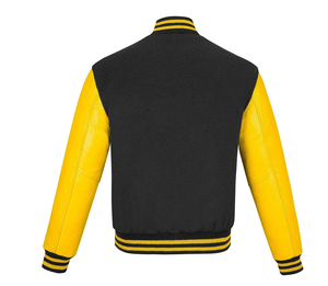 Classic Design Letterman Varsity <b>Jacket</b> Warm Wool Body with <b>Leather</b> Sleeves & Ribbed Trims for Sports Casual Fashion Made Canvas - Product Image 2