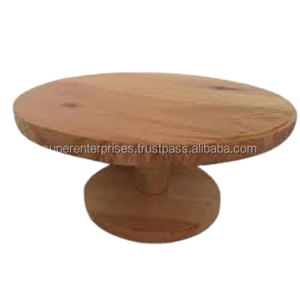 Round Wooden Top Handcrafted Pedestal Base <b>Cupcake</b> Display Stand <b>for</b> Bakery Decoration Wooden Cake Stand Custom Finishing Design - Product Image 3