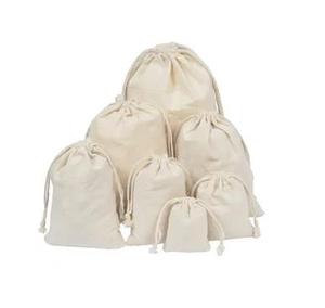 Sacs à cordon réglables en coton imprimé, lavables, écologiques, en mousseline tissée, ensemble de pochettes - Product Image 1