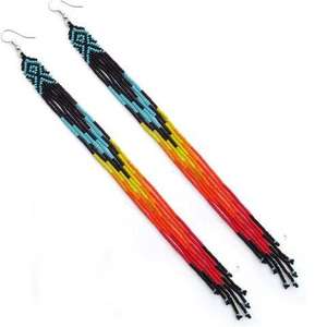 Pendientes Artesanales con Cuentas Estilo 58, Diseño de Mariposa en Algodón, Joyería Boho Clásica Ligera con Bordado de Cuentas - Product Image 4