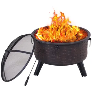 Geometric Outdoor Tabletop <b>Fire</b> Pit Handmade Steel Bonfire Decor Modern Export Quality Stainless Steel Wood-Fueled BBQ - Product Image 1