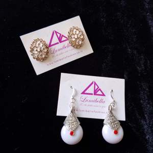 Fashion Stud <b>Earrings</b>-Designer Golden and German Silver <b>Hook</b> <b>Earrings</b> - Product Image 1