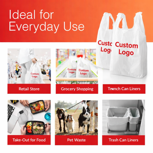 Custom Size HDPE Plastic Shopping Bags Carry Bags for Grocery Retail Store and Supermarket <b>Packaging</b> - Product Image 2