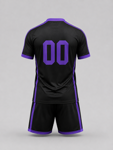 Créez votre propre ensemble d'uniformes de football pour hommes adultes de haute qualité, personnalisé, en polyester 100% respirant, à col en V et manches courtes - Product Image 3