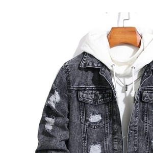 Wholesale Custom Men's <b>Denim</b> Jacket Eco-Friendly Breathable Washed Jean <b>Coat</b> Casual Streetwear OEM Factory Bulk Production - Product Image 6
