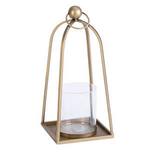 Farol Colgante de Metal y Vidrio de Estilo Vintage con Acabado Dorado para Decoración de Iluminación del Hogar en Ramadán y Eid - Product Image 1