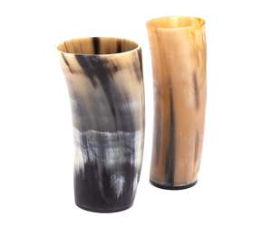 Verre à boire en corne de Viking de qualité supérieure, verre à café avec base en bois et gravure personnalisée - Product Image 5