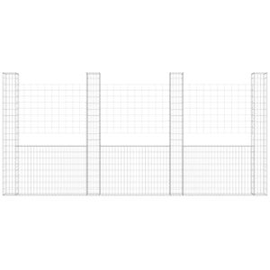 ตะกร้า gabion รูปตัวยูพร้อมเสาเหล็ก5เสา196.9 "x 7.9" x 78.7" - Product Image 3