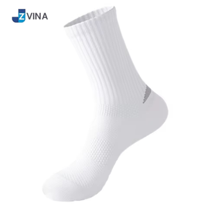 Breathable Knitted Spandex Mid-Calf Sports Socks Anti-Slip Cushioned Crew Socks for Basketball Badminton Workouts - Product Image 4