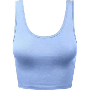 Women Seamless <b>Racerback</b> Sports Bra <b>Top</b> Light Blue Wire Free Spandex Polyester All Seasons Workout <b>Tank</b> - Product Image 4