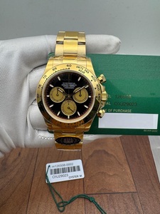 Montre automatique de luxe chronographe dorée style Hip Hop avec cadran noir, lunette en acier inoxydable, verre saphir, pour bracelet, mouvement ETA - Product Image 2